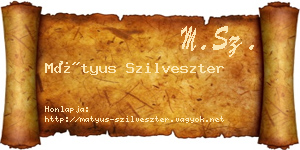 Mátyus Szilveszter névjegykártya