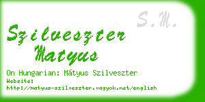 szilveszter matyus business card