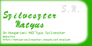 szilveszter matyus business card